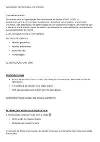 AvaliaÇÃo nutricional de idosos
