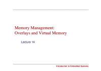 Memory management overlays and virtual memory - Docsity