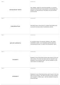 Biology Terms: Extracellular Matrix, Cell Types, and Cell Cycle