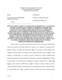 Bank of America's Response to Freddie Mac's Objection on Examination of Federal Home Loan