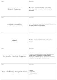 Chapter 1 | MGT 4394 - Strategic Management