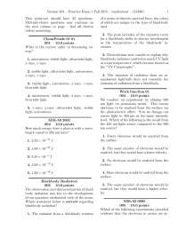 Practice Exam 1 Fall 2015 in Physics and Chemistry