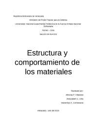 Estructura y comportamiento de los materiales