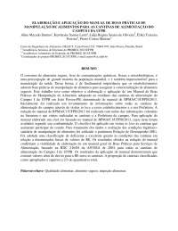 Manual de manipulação de alimentos para as cantinas de alimentação