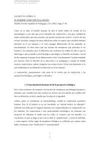 Comentario "El hombre cómo ser inacabado"