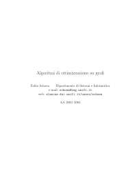 Algoritmi di ottimizzazione su grafi