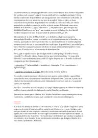 Antropología filosófica I FUENTES: Max Scheler + Historicismo Ortega y Gasset