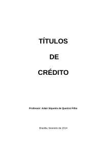 Apostila - títulos de crédito - 2014
