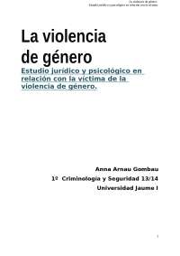 Violencia de Género - Apuntes de Criminología - Docsity