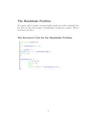 The Handshake Problem - Recurrence Function in C - Computer Algorithms