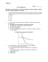 Solutions for Exam 2 - Principles of Microeconomics | ECON 2020 - Docsity
