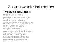 Zastosowanie polimerów