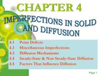 Imperfection in solid and Diffusion