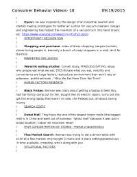 Consumer Behavior Videos in Exam 1 | MRKTNG 4220 - Docsity