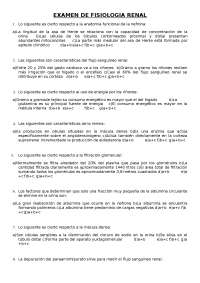 Examen de fisiologia renal preguntas y respuestas