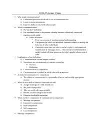 Introduction to Interpersonal Communication - Lecture Notes | COM 225 ...