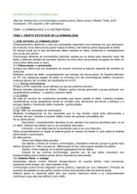 Introducción a la criminología - Apuntes de Criminología - Docsity