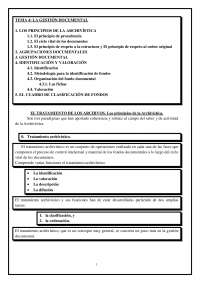 TEMA 4: LA GESTIÓN DOCUMENTAL 1. LOS PRINCIPIOS DE LA ARC