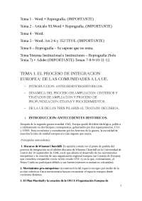 El proceso de integración europea: de las comunidades a la UE - Apuntes ...