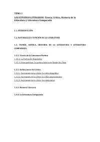 Estudios Literarios: Teoría, Crítica, Historia de la Literatura y Literatura Comparada
