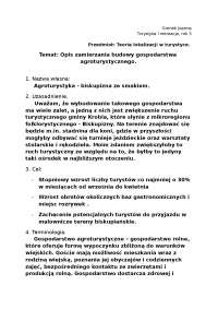 Projekt budowy gospodarstwa agroturystycznego - opracowanie