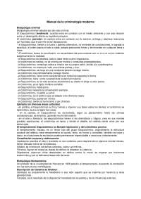 Apuntes sobre la criminología moderna - Docsity