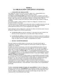 (URJC) civil II -> TEMA 1 LA OBLIGACIÓN CONCEPTO Y FUENTES - Apuntes de ...