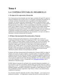 Tema 4 LA COOPERACIÓN PARA EL DESARROLLO