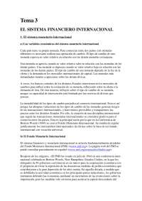 Tema 3 EL SISTEMA FINANCIERO INTERNACIONAL