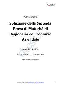 Soluzioni della seconda prova di ragioneria ed economia aziendale - Maturità  2014
