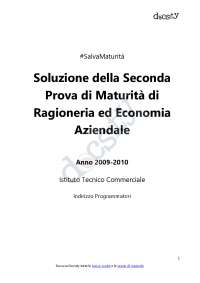Soluzioni della seconda prova di ragioneria ed economia aziendale - Maturità 2010