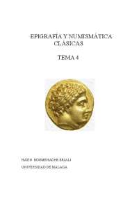 Epigrafía y numismática: la moneda en Grecia y sus periferias