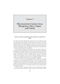 Micronutrient Cations in Soil and Plants: Content, Distribution, and Influencing Factors