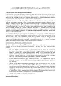 La cooperazione internazionale allo sviluppo