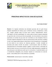 2 - principais impactos da cana-de-açúcar