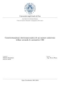 "Caratterizzazione elettromeccanica di un motore asincrono trifase secondo le normative CEI"
