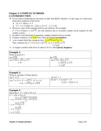 Chapter 2 complex numbers