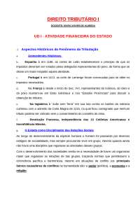 Aula 01 - UD I - ATV FINANCEIRA DO ESTADO - Aspectos Históricos da Tributação