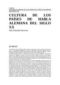 Cultura de los países de habla alemana del siglo XX todos los te,as