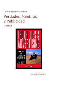 Resumen Verdades, Mentiras y publicidad. Jon Steel