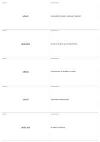 List of English Words and Their Definitions