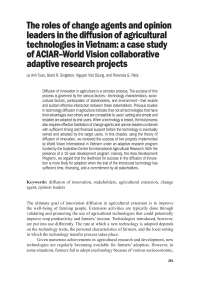 Impact of Change Agents & Opinion Leaders on Agricultural Technology Diffusion in Vietnam