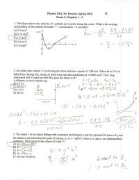 Introductory General Physics I - Test One Solutions | PHYS 1301 - Docsity