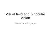 Visual field and binocular vision makasa m