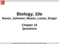 Chapter 15 Questions - Biology I: Cellular Biology and Genetics | BIOL 201