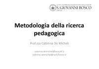 1) metodologia della ricerca pedagogica