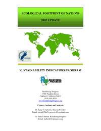 Ecological Footprint Of Nations 2005 Update Sustainability Docsity