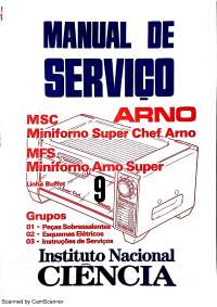 Manual de serviço Arno miniforno