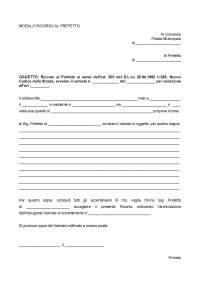 Modello ricorso prefetto - Docsity