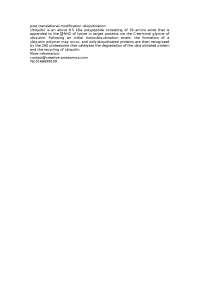 Post-translational Modification: Ubiquitination